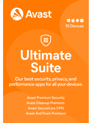 Avast ULTIMATE SUITE 2026, 10 Devices, 2 Years (DOWNLOAD VERSION BY EMAIL)