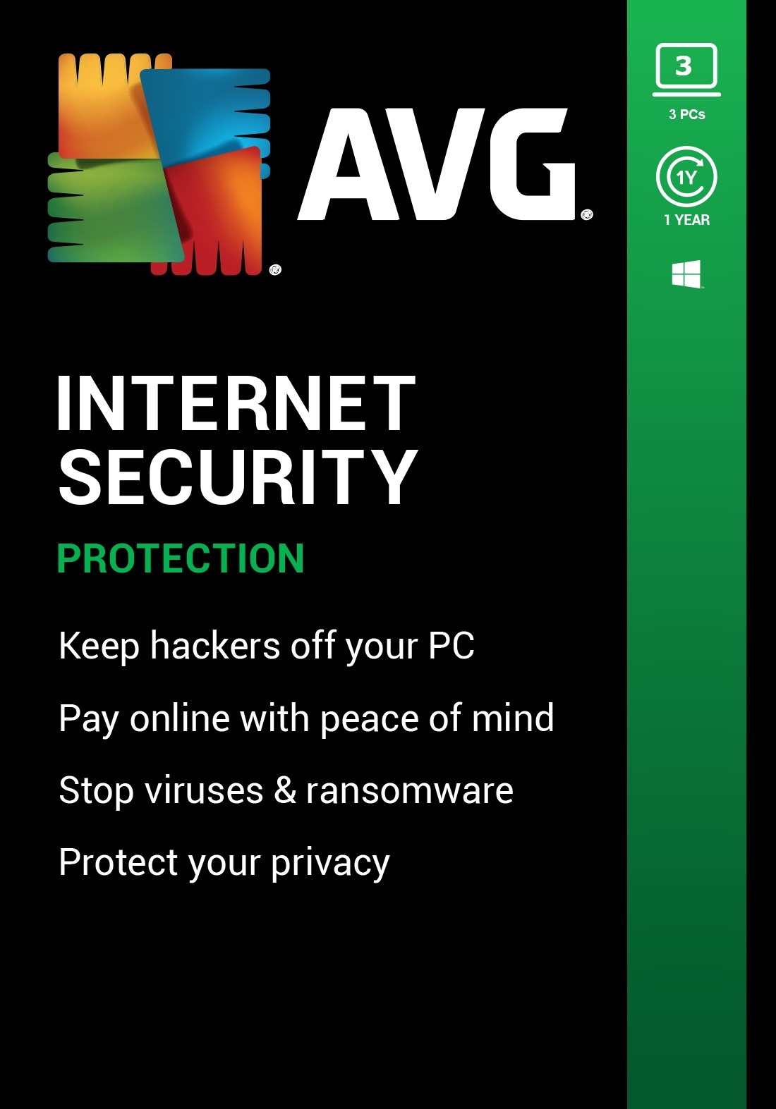 AVG Internet Security 2026, 3 PCs - Windows, 1 Year (DOWNLOAD VERSION BY EMAIL)