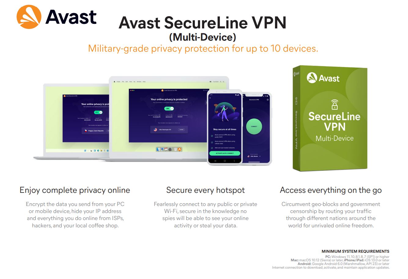 Avast SecureLine VPN 2025, 10 Devices, 2 Years (DOWNLOAD VERSION BY EMAIL) - Image 2
