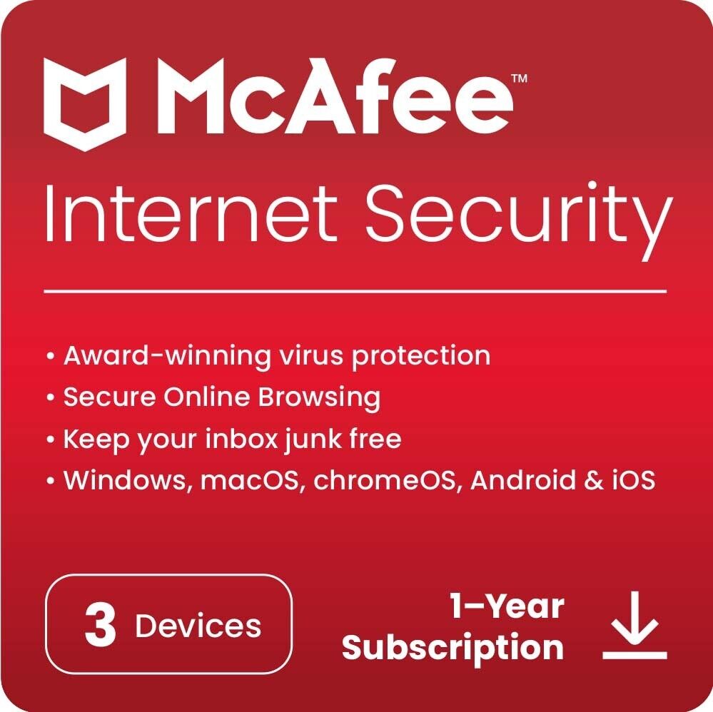 McAfee Internet Security 2026, 3 Devices 1 Year - DIGITAL DOWNLOAD