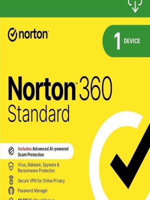 Norton 360 Standard 1 Device 1 Year (Non-Subscription / No Auto-Renewal) - Download Version By Email