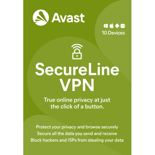 Avast SecureLine VPN 2026, 10 Devices, 3 Years (DOWNLOAD VERSION BY EMAIL)