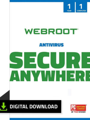 Webroot Secure Anywhere Antivirus 2026 | 1 Device | 1 Year Download for PC/Mac