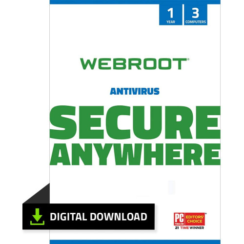 Webroot Secure Anywhere Antivirus 2026 | 3 Devices | 1 Year Download for PC/Mac