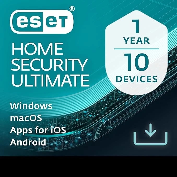 ESET Home Security Ultimate 2026, 10 Devices, 1 Year for PC | Mac | Android (Digital Download by Email)
