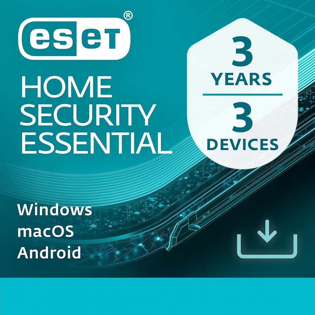 ESET Home Security Essential 2026, 3 Devices, 3 Years for PC | Mac | Android (Digital Download by Email)