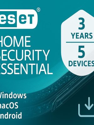 ESET Home Security Essential 2026, 5 Devices, 3 Years for PC | Mac | Android (Digital Download by Email)