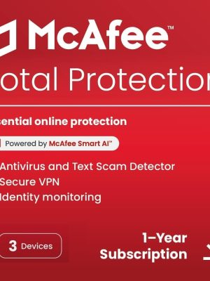 McAfee Total Protection 2026, 3 Devices, 1 Year, DIGITAL DOWNLOAD